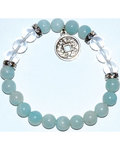 8mm Amazonite/ Quartz with Chinese Coin