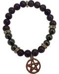 8mm Amethyst/ Hematite Pentagram Bracelet