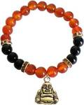 8mm Carnelian/ Black Onyx with Buddha