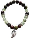 8mm Dragon Bloodstone/ Prenhite Leaf
