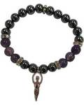 8mm Hematite/ Amethyst Goddess Bracelet