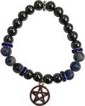 8mm Hematite/ Sodalite Pentagram Bracelet