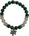 8mm Malachite/ Quartz Celtic Knot Bracelet