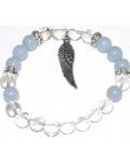 8mm Quartz & Angelite/ Angel Wing