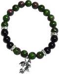 8mm Ruby Zoisite/ Black Onyx with Dragon