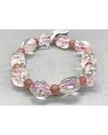 Quartz & Strawberry Quartz Nugget bracelet