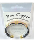 Magnetic Leatherette Copper bracelet (various styles)