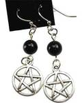 Black Onyx Pentagram Earrings