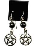 Hematite Pentagram Earrings