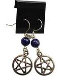 Lapis Pentagram Earrings