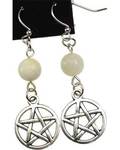 Moonstone Pentagram Earrings