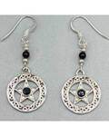16mm Black Obsidian Pentagram earrings