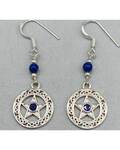 16mm Lapis Pentagram earrings