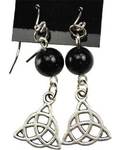 Black Onyx Triquetra Earrings