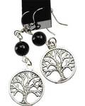 Black Onyx Tree of Life Earrings