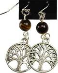 Tigers Eye Tree of Life Earrings