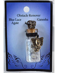 Blue Lace Agate Chips in Bottle with Ganesha necklace