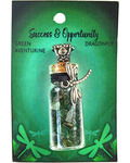 Green Aventurine Chips in Bottle with Dragonfly necklace