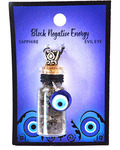 Sapphire Chips in Bottle with Evil Eye necklace