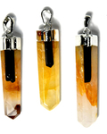 Golden Qtz w tourmaline pendant