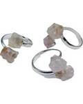 (set of 3) adjustable Rose Quartz rings