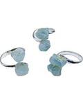 (set of 3) adjustable Aquamarine rings