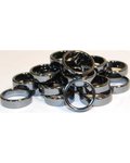 (set of 100) 6mm Flat Hematite rings