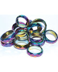 Rainbow Magnetic Hematite Faceted rings (50/bag)