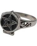 size 10 Pentagram Poison ring sterling
