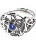 Pentacle lapis adjustable ring