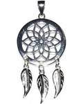 3/4" Dreamcatcher sterling pendant