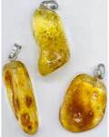 Amber tumbled pendant