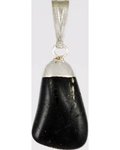 Black Tourmaline Tumbled Pendant