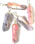 (set of 5) Pink Opal wire wrapped point