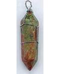 Unakite wire wrapped point