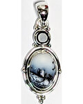 Black Onyx, Dendritic Opal pendant