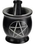 3" Black Pentagram Mortar & Pestle