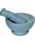 4 1/2" Grey mortar and pestle set