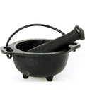 Cast Iron Cauldron Mortar & Pestle