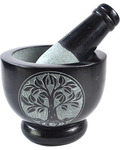 4" Tree of Life Soapstone mortar & pestle set