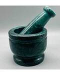4" dia X 3" Green Marble mortar & pestle set