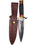 10 1/2" Twisted Horn Damascus athame