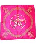 21" x 21" Pink Goddess of Earth Pentagram altar cloth