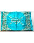 21" x 21" Turquoise Triple Moon altar cloth