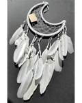 8 1/2" Half Moon white dream catcher