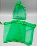 100 pack 4" x 6" Green organza bag