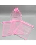 100 pack 4" x 6" Pink organza bag
