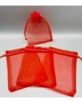 100 pack 4" x 6" Red organza bag