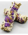 4" White Sage & Purple Sinuata smudge stick
