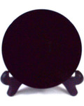 10cm Black Obsidian scrying mirror W/ stand